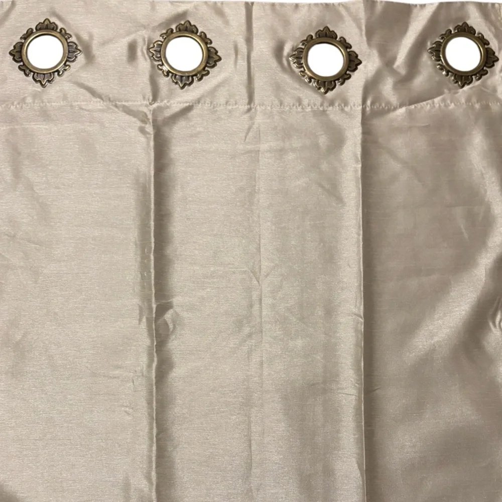 Luxury Gold Curtains Long Grommet Top 3 Pc Set JCPenney Royal Velvet Beige Gold